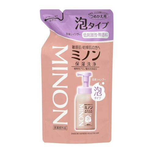 医薬部外品】ミノン全身シャンプー泡タイプ 【詰替用400ML】（第一三共