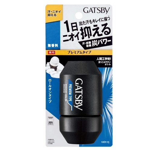 【医薬部外品】ギャツビー(GATSBY) プレミアムタイプデオドラントロールオン 無香料　【60ml】(マンダム)