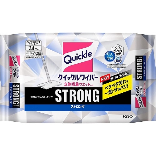 クイックルワイパー　立体吸着ウエットシート　ストロング　【24枚】(花王)　「(○)店舗取置可」