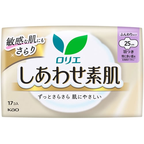 ロリエ　しあわせ素肌　ふんわりタイプ　特に多い昼用　羽つき　【17コ入】(花王)