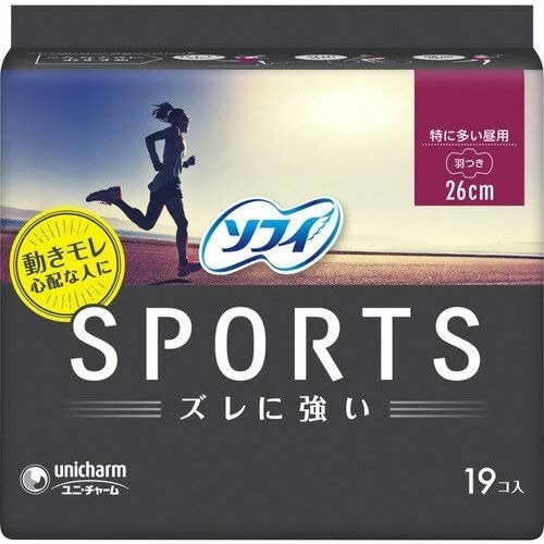 ソフィ　SPORTS　特に多い昼用　260　羽つき　【19枚入】(ユニ・チャーム)　「(○)店舗取置可」