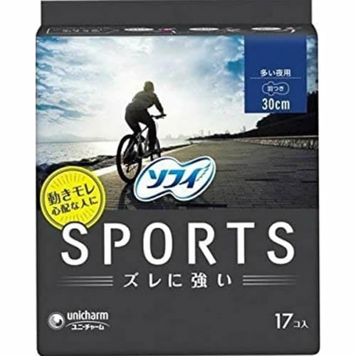 ソフィ　SPORTS　多い夜用　300　羽つき　【17枚入】(ユニ・チャーム)　