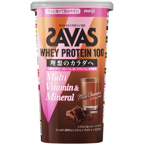 ザバス　ホエイプロテイン100　マルチビタミン＆ミネラル　ミルクショコラ風味　【280g】(明治)