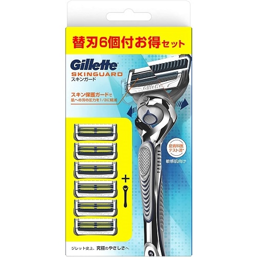 ジレット　スキンガード　マニュアル　ホルダー　【ホルダー+替刃6個付き】(P&G)　