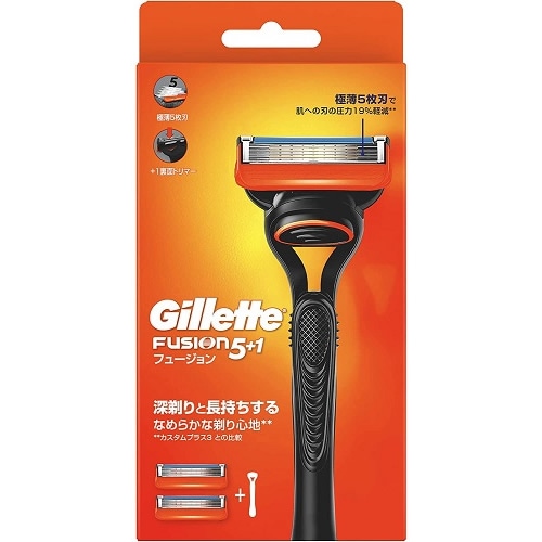 ジレット　フュージョン　マニュアル　ホルダー　【ホルダー+替刃2個付き】(P&G)　