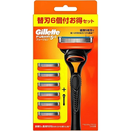 ジレット　フュージョン　マニュアル　ホルダー　【ホルダー+替刃6個付き】(P&G)　