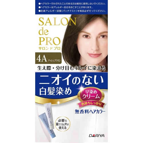 サロンドプロ　無香料ヘアカラー　早染めクリーム（白髪用）４Ａ＜アッシュブラウン＞　【1個】(ダリヤ)