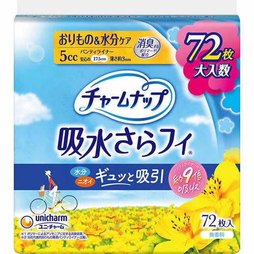 チャームナップ吸水さらフィ微量用　無香料　羽なし　【72枚】(ユニ・チャーム)