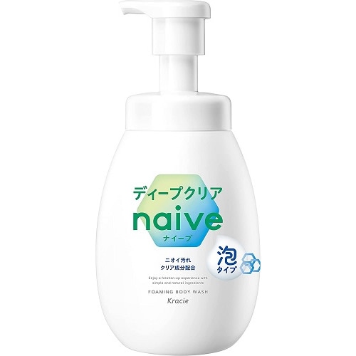 ナイーブ　泡で出てくるボディソープ　ディープクリア　ポンプ　【600ml】(クラシエホームプロダクツ)　「(○)店舗取置可」