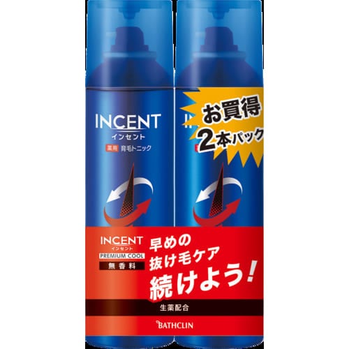 【得ダ値ＧＯＧＯ】インセント薬用育毛トニック　無香料プレミアムクール　ペアパック　１９０ｇ【190gx2】(バスクリン)