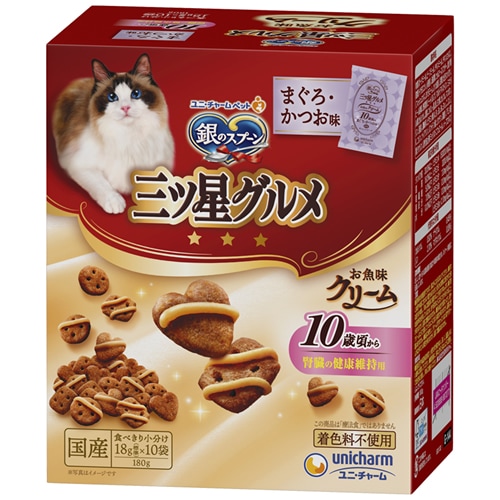 【得ダ値ＧＯＧＯ】銀のスプーン　三ツ星グルメ　お魚味クリーム 10歳頃から　【180g】(ユニ・チャーム)　「(○)店舗取置可」