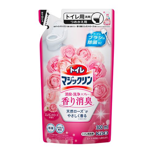 トイレマジックリン消臭・洗浄スプレー　香り消臭　エレガントローズの香り　つめかえ用　【300ml】(花王)　「(○)店舗取置可」