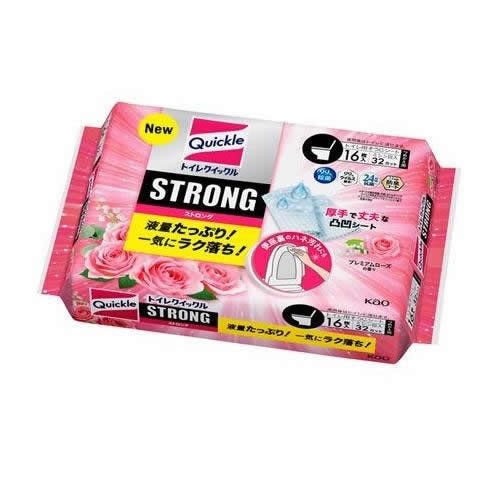 トイレクイックル　ストロング　プレミアムローズの香り　つめかえ用　【16枚】(花王)　