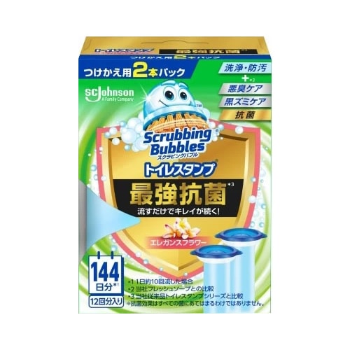 スクラビングバブル　トイレスタンプ　最強抗菌　エレガンスフラワー　つけかえ用　【38g×2本入】(ジョンソン)　