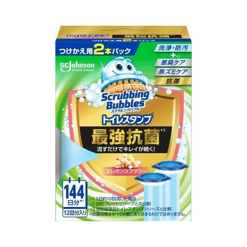 スクラビングバブル　トイレスタンプ　最強抗菌　エレガンスフラワー　つけかえ用　【38g×2本入】(ジョンソン)　「(○)店舗取置可」