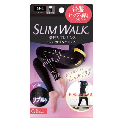 【得ダ値ＧＯＧＯ】スリムウォーク　着圧リブレギンス　M-L　【1足】(ピップ)　「(○)店舗取置可」