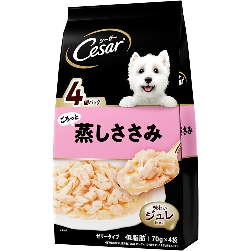 【得ダ値ＧＯＧＯ】シーザー　ごろっと蒸しささみ　【70g×4袋入】(マースジャパンリミテッド)　「(×)店舗取置不可」