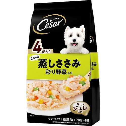 シーザー　ごろっと蒸しささみ 彩り野菜入り　【70g×4袋入】(マースジャパンリミテッド)