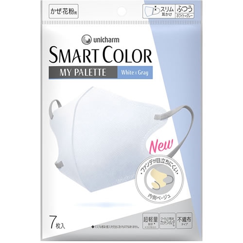 超快適ＳＭＡＲＴ ＣＯＬＯＲ(スマートカラー)　マイパレット　ホワイト×グレー　【7枚入】(ユニ・チャーム)　