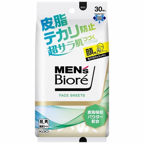 メンズビオレ　フェイスシート　皮脂テカリ防止　【30枚入】(花王)　「(○)店舗取置可」