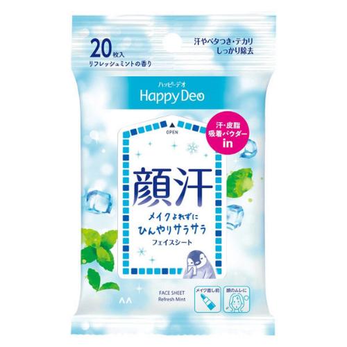 マンダム ハッピーデオ(mandom Happy Deo)　 フェイスシート　リフレッシュミント　【20枚】(マンダム)　「(○)店舗取置可」
