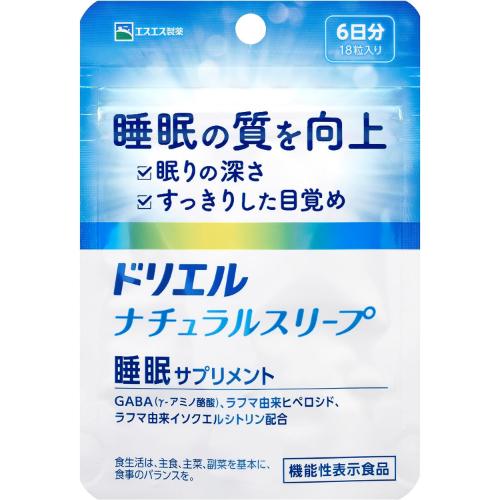 ドリエル ナチュラルスリープ　6日分　睡眠サプリ　【18粒】(エスエス製薬)　「(×)店舗取置不可」