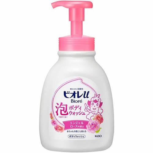 ビオレｕ　泡で出てくるボディウォッシュ　エンジェルローズの香り　ポンプ　【600ml】(花王)　「(○)店舗取置可」