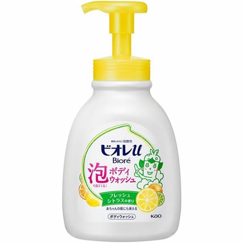 ビオレｕ　泡で出てくるボディウォッシュ　フレッシュシトラスの香り　ポンプ　【600ml】(花王)　「(○)店舗取置可」
