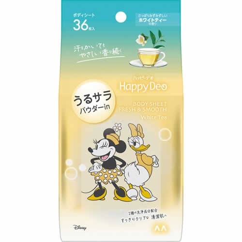 【得ダ値ＧＯＧＯ】マンダム　ハッピーデオ　ボディシート　うるサラ ホワイトティー　【36枚入】(マンダム)　「(○)店舗取置可」