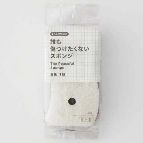 くらしWelcia　誰も傷つけたくないスポンジ　白色　【1個】(ウエルシア)　