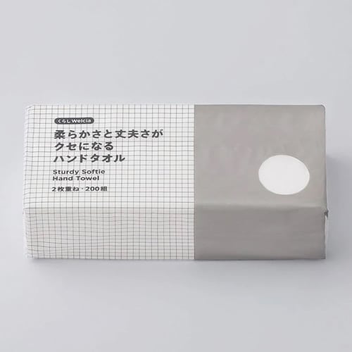 くらしWelcia　柔らかさと丈夫さがクセになるハンドタオル　2枚重ね　【200組】(ウエルシア)　「(○)店舗取置可」