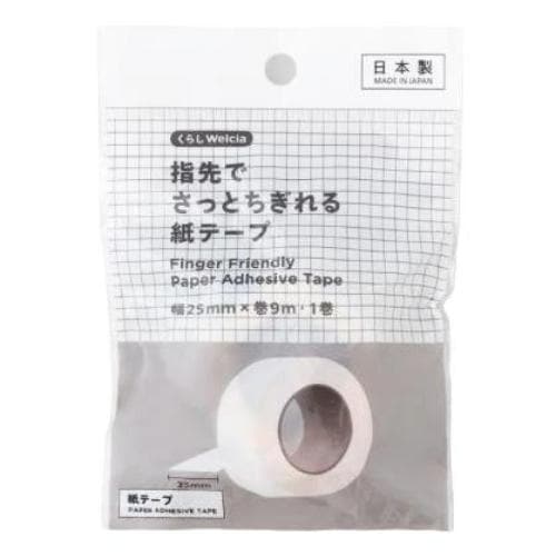 くらしWelcia　指先でさっとちぎれる紙テープ幅25mm×巻9m　　【1巻】(ウエルシア)　「(○)店舗取置可」