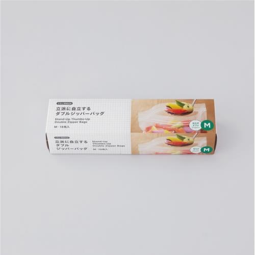くらしWelcia　立派に自立するダブルジッパーバッグ　M【18枚】(ウエルシア)