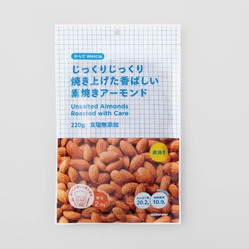 からだWelcia　じっくりじっくり焼き上げた香ばしい素焼きアーモンド　【220g×10個】(ウエルシア)　「(×)店舗取置不可」