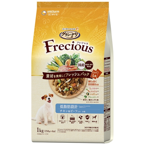 グラン・デリ　Frecious　アダルト成犬用　低脂肪設計　チキン&ビーフ入り　【1kg】(ユニ・チャーム)　「(×)店舗取置不可」