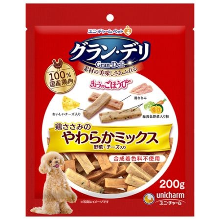 グラン・デリ　きょうのごほうび　鶏ささみのやわらかミックス　野菜・チーズ入り　【200g】(ユニ・チャーム)　