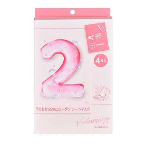 ２番　うるもち65％　コラーゲンシートマスク　【4枚入】ナンバーズイン(numbuzin)　「(○)店舗取置可」