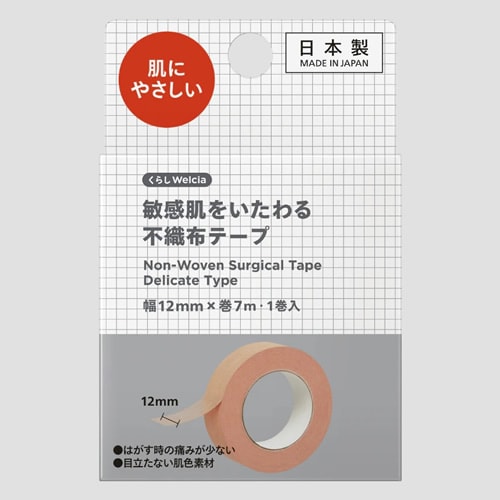 くらしWelcia 敏感肌をいたわる不織布テープ 12mm×7m 【1巻入】(ウエルシア)