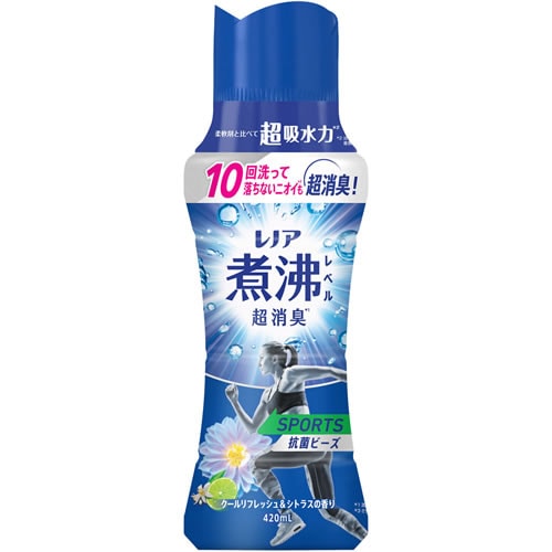 レノア 煮沸レベル消臭抗菌ビーズ スポーツ クールリフレッシュ&シトラスの香り 本体 【420ml】(P&G)