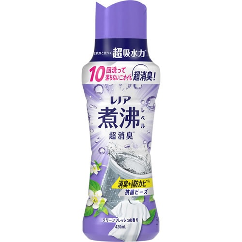 レノア　煮沸レベル消臭抗菌ビーズ　消臭+洗濯槽の防カビ クリーンフレッシュの香り　本体　【420ml】(P&G)　