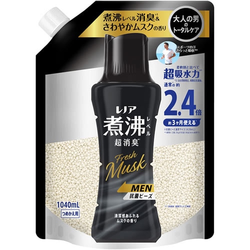 レノア　煮沸レベル消臭抗菌ビーズ　MEN 清潔感あふれるムスクの香り　つめかえ用　【1040ml】(P&G)　