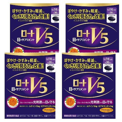 [4個セット]　くっきり見る力を改善　目のサプリメント　ロートV5a　　【30粒】(ロート製薬)　