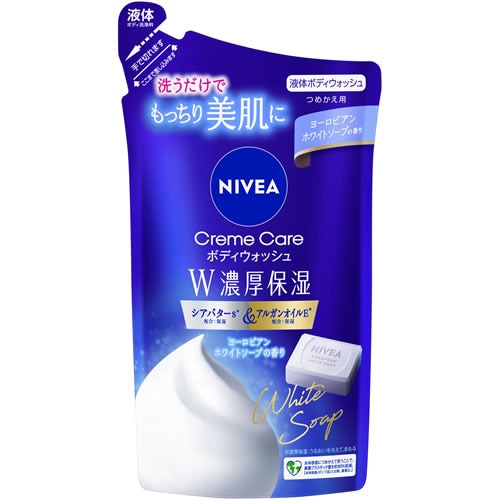 ニベア　クリームケアボディウォッシュ　W濃厚保湿　ヨーロピアンホワイトソープの香り　つめかえ用　【340ml】(花王)　
