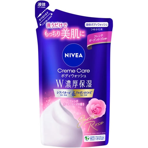 ニベア　クリームケアボディウォッシュ　W濃厚保湿　フレンチガーデンローズの香り　つめかえ用　【340ml】(花王)　