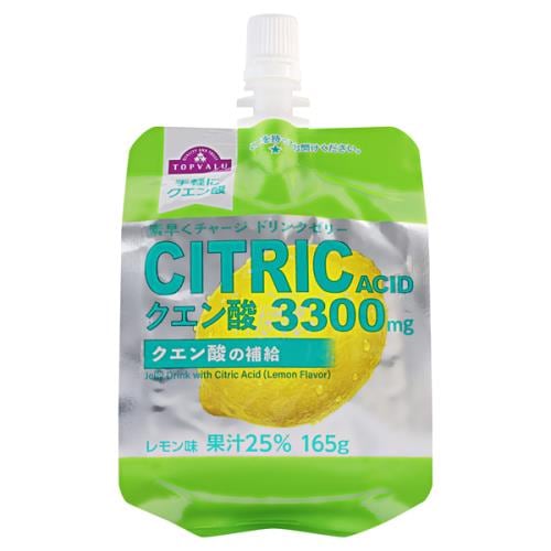 トップバリュ 素早くチャージドリンクゼリー クエン酸3300mg レモン味 【165g×24個】(TOPVALU)