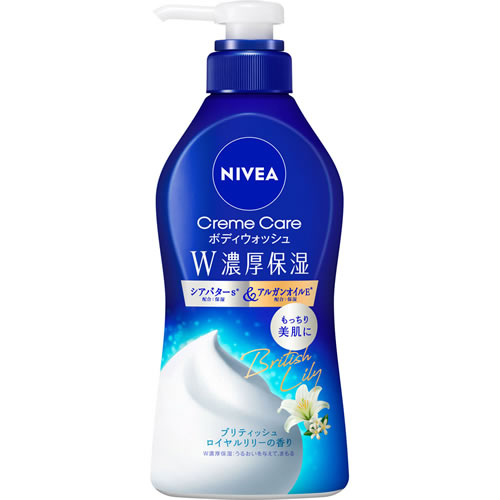 ニベア　クリームケアボディウォッシュ　W濃厚保湿　ブリティッシュロイヤルリリーの香り　ポンプ　【460ml】(花王)　