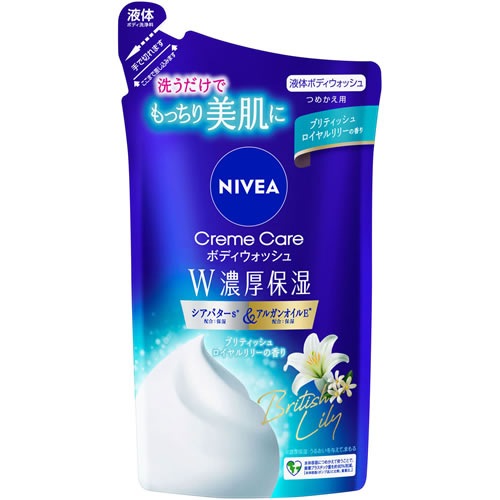 ニベア　クリームケアボディウォッシュ　W濃厚保湿　ブリティッシュロイヤルリリーの香り　つめかえ用　【340ml】(花王)　