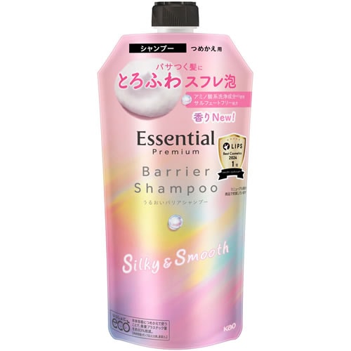 エッセンシャル　プレミアム　うるおいバリアシャンプー　シルキー&スムース　つめかえ用　【340ml】(花王)　