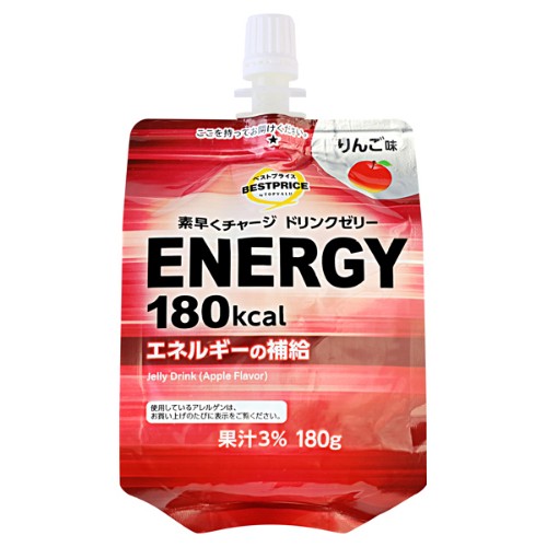 トップバリュ 素早くチャージドリンクゼリー エナジー180 りんご味