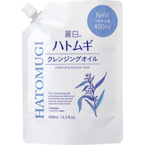 麗白 ハトムギ クレンジングオイル つめかえ用【400ml】(熊野油脂)